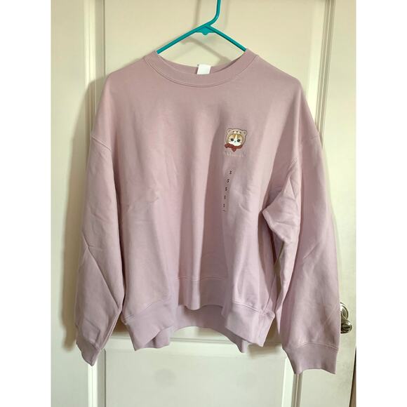 Mofusand Uniqlo Collab Printed Embroidered Sweatshirt in Pink S - Picture 3 of 8